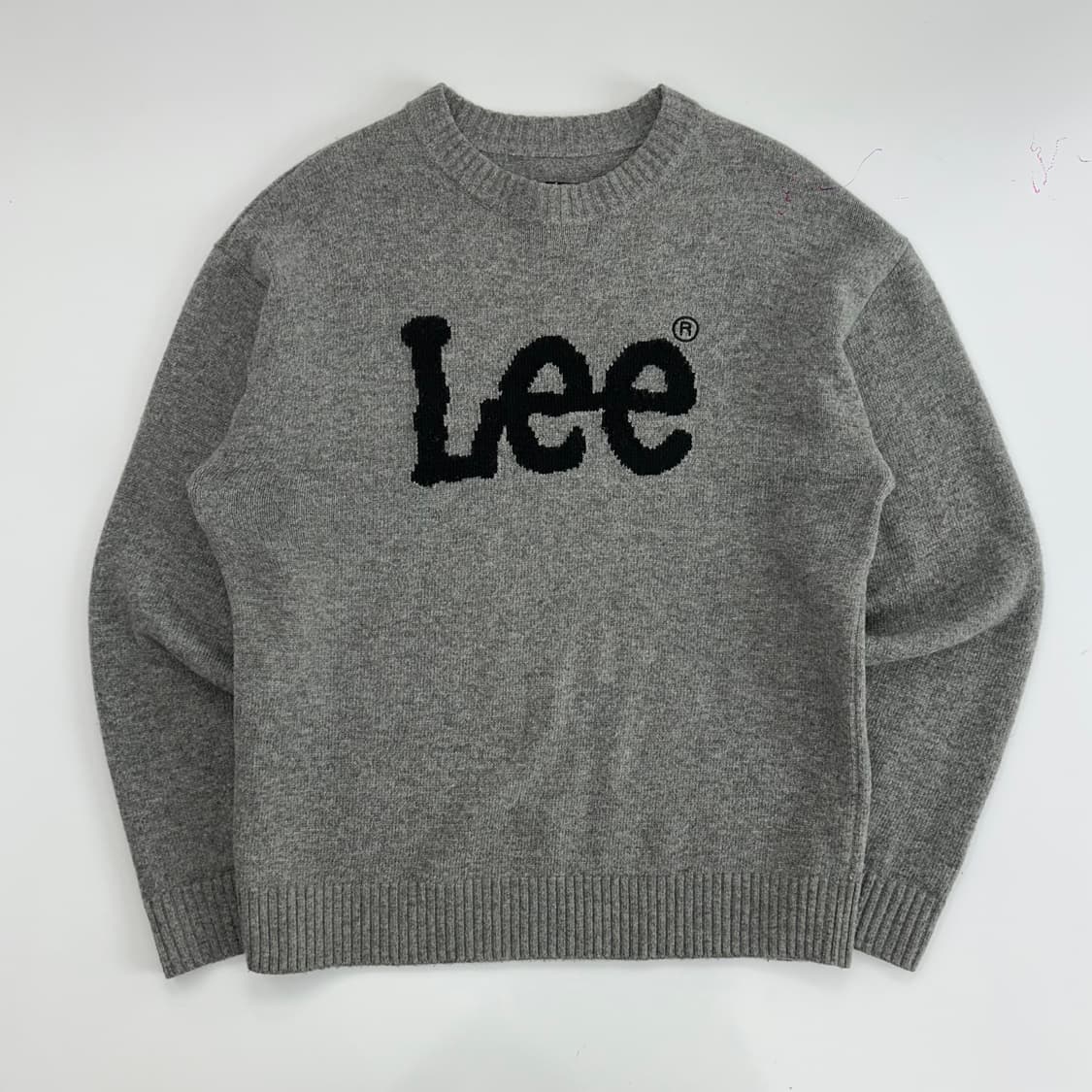 Lee 리 블랙 로고 그레이 니트 상품이미지3