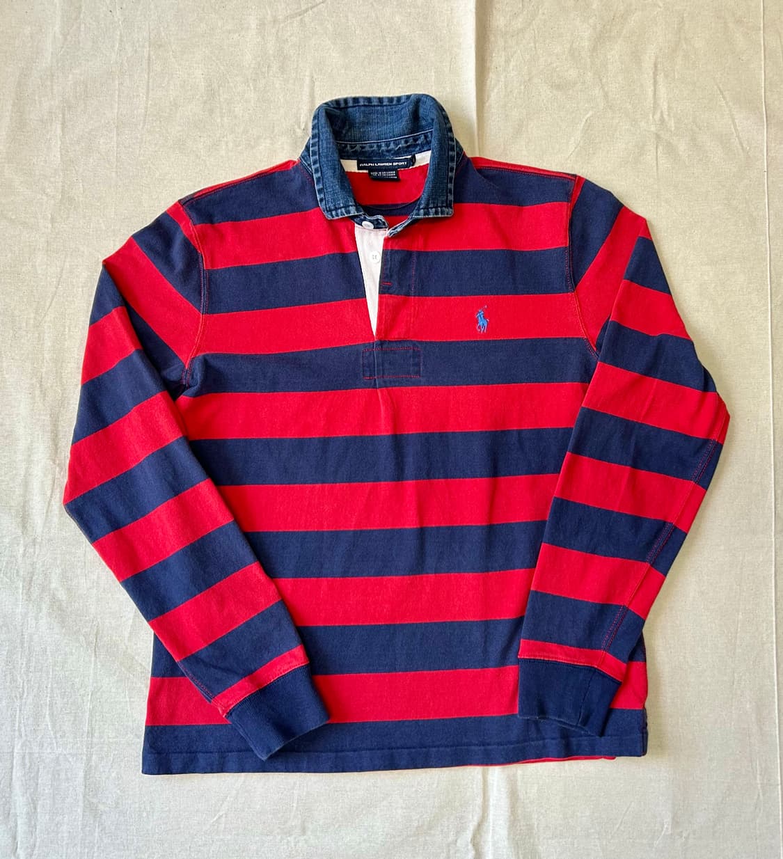 랄프로렌 스포츠 럭비 셔츠 Red/Navy 상품이미지1
