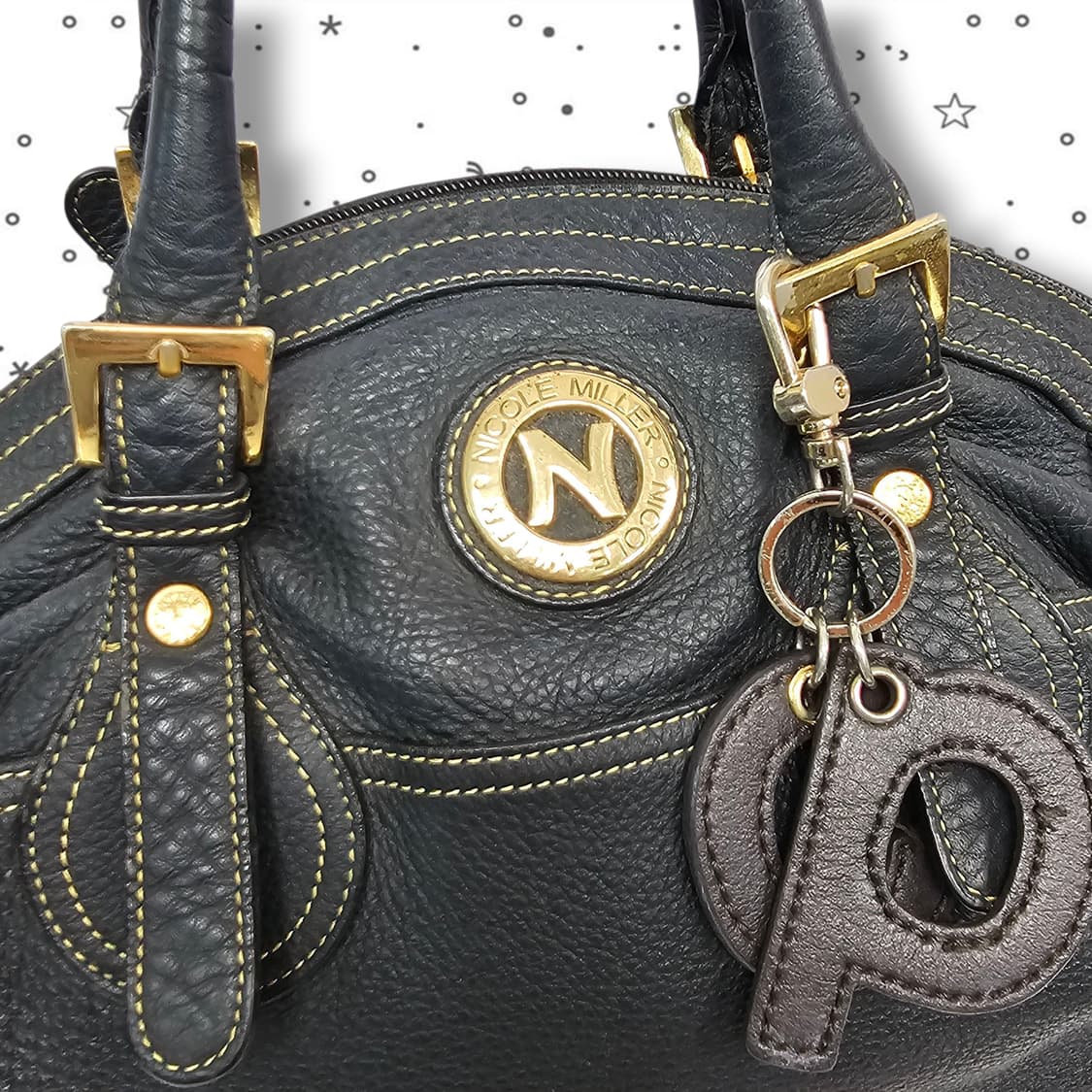 Nicole 니콜밀러 블랙 가죽 토트백 상품이미지2