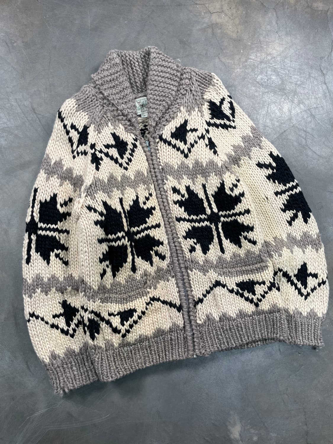 빈티지 코위찬 울 니트집업 상품이미지2