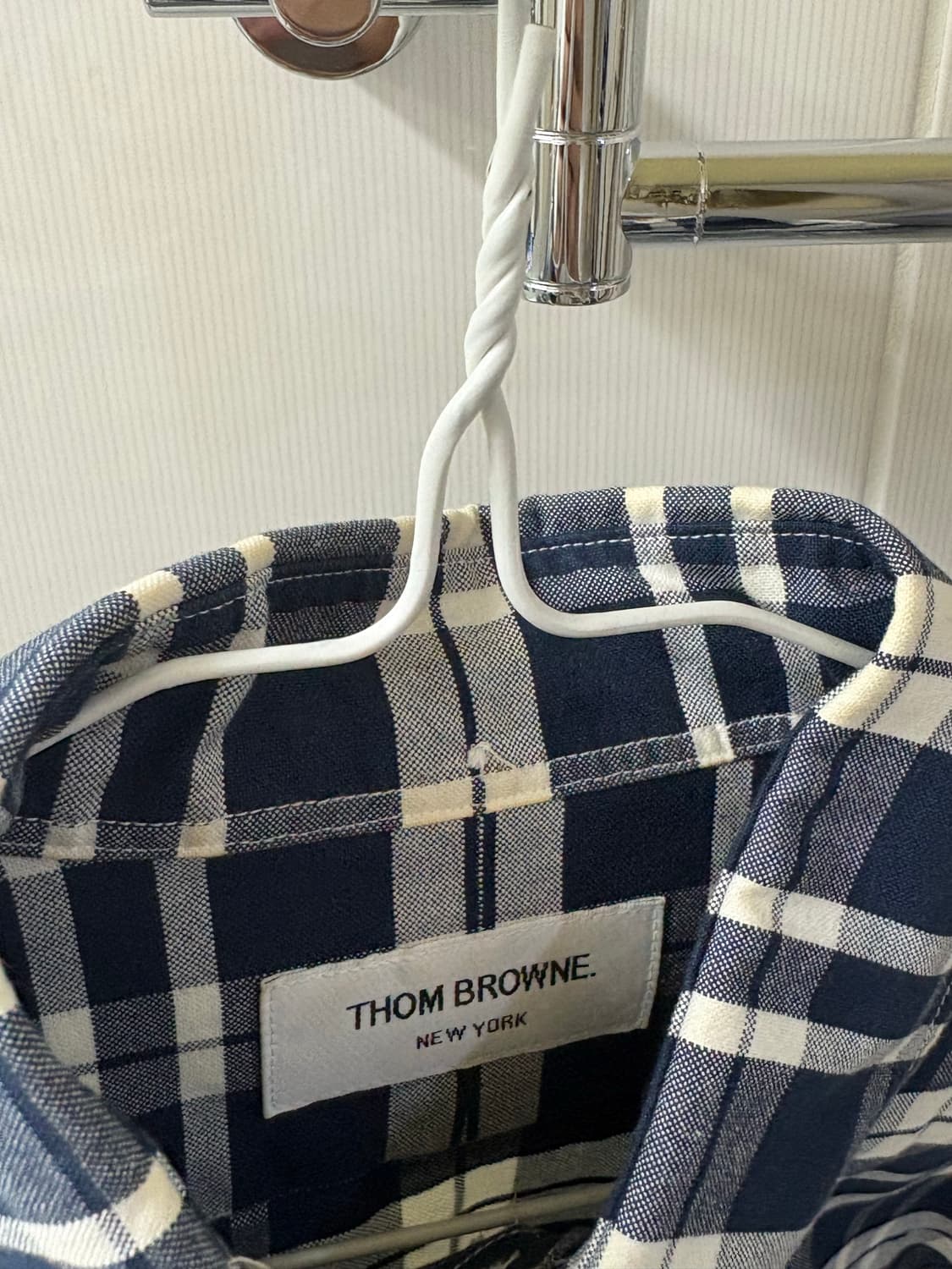 톰브라운 네이비 체크 셔츠 상품이미지3