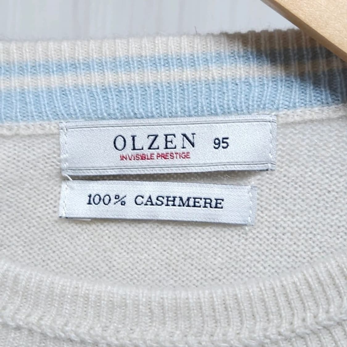 95)olzen 올젠 캐시미어100% 니트 아이보리 상품이미지3
