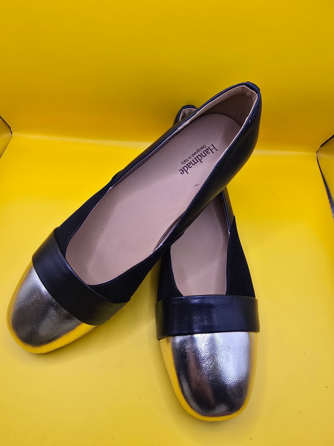 가죽수제화 여성 플랫 (골드배색)250 상품이미지1