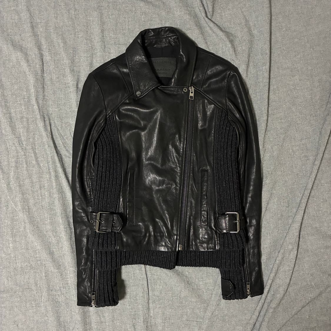 opium 양가죽 사선 집업 자켓 상품이미지9