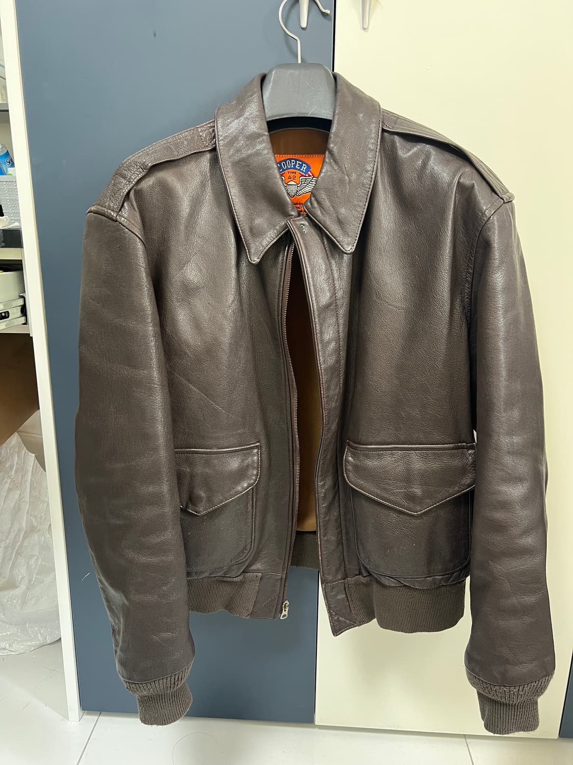 택포25) 쿠퍼 Cooper A-2 자켓 고트스킨 38R 상품이미지2