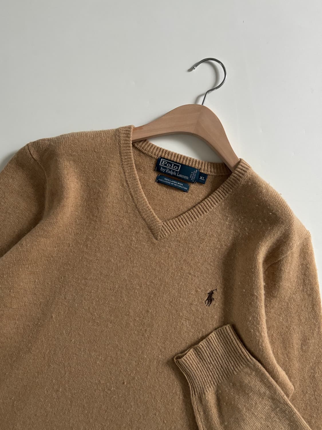 Polo 폴로 랄프로렌 램스울 베이지컬러 브이넥 니트 상품이미지2