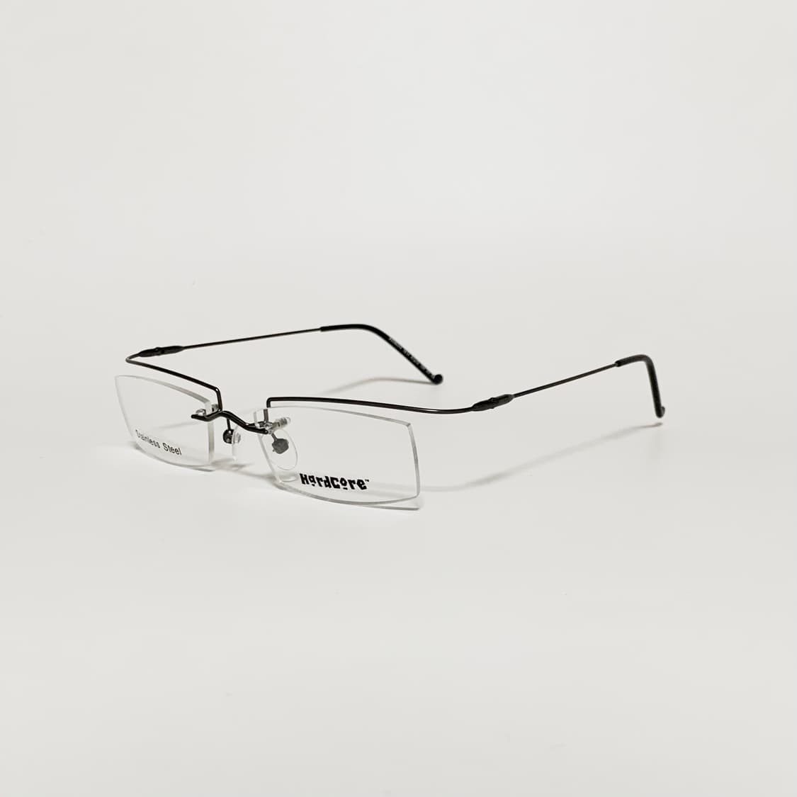 840 건메탈 데드스탁 남녀공용 무테 직사각 스테인리스 프레임 빈티지안경 상품이미지2