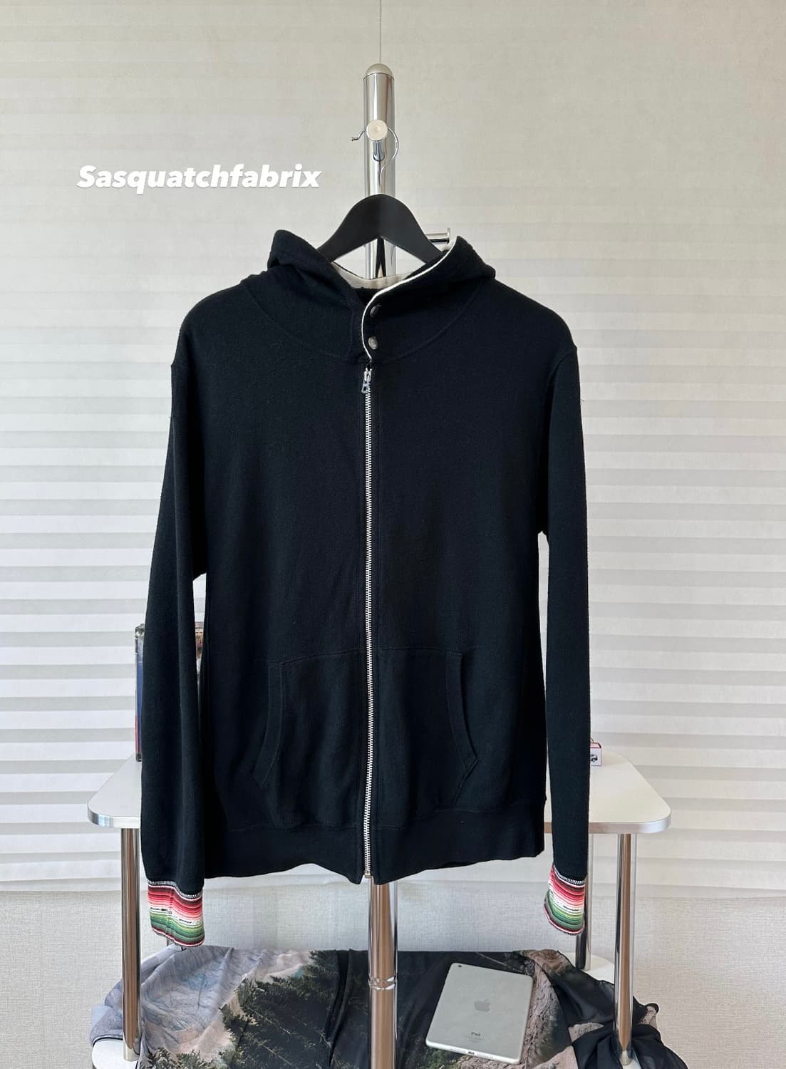 사스콰치패브릭스 버튼 후드집업 상품이미지1