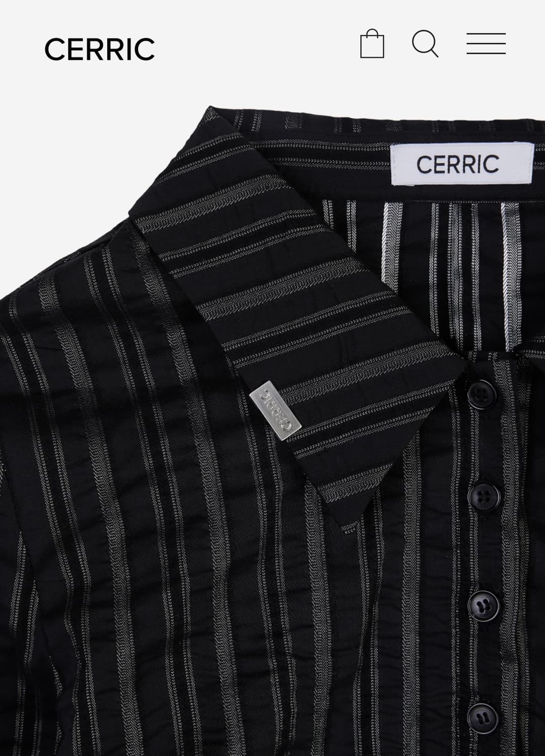 CERRIC  CRUNCH STRIPE SHIRT / BLACK 상품이미지3