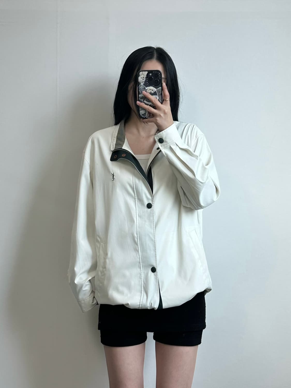 입생로랑 아카이브 90s 화이트 스윙톱 바람막이 자켓 상품이미지1
