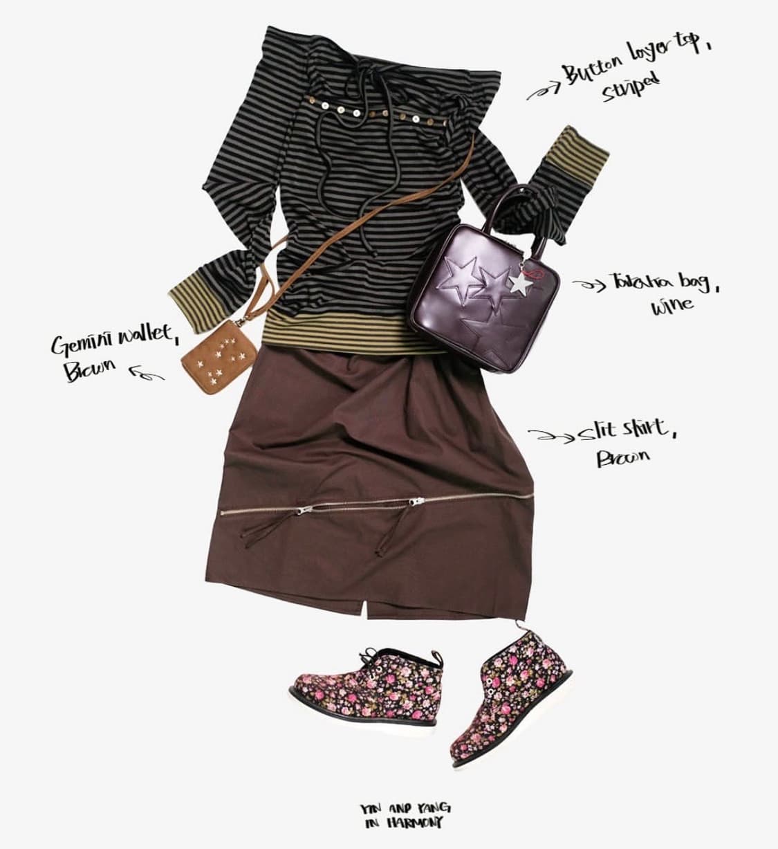 인앤양하모니 버튼 탑 스트라이프 상품이미지1