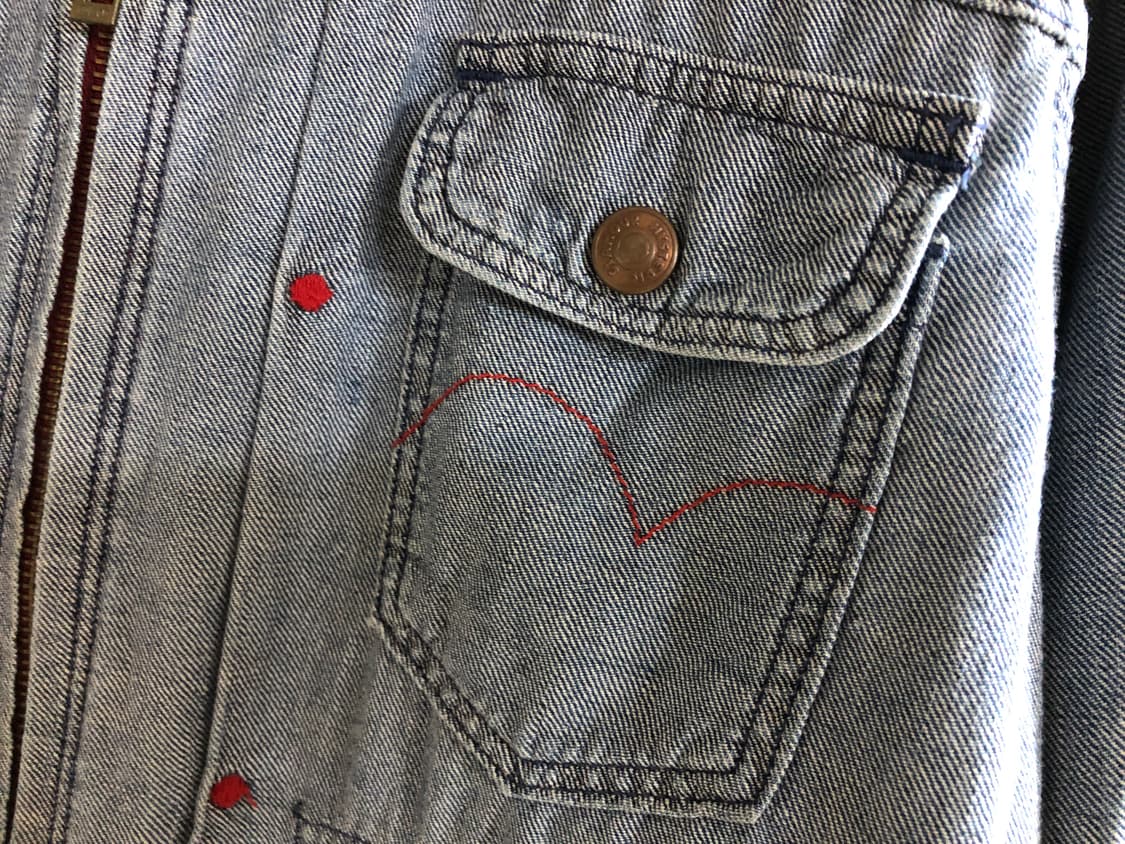 90s 히스테릭 글래머 지퍼 데님 자켓 사가라 자수 상품이미지4