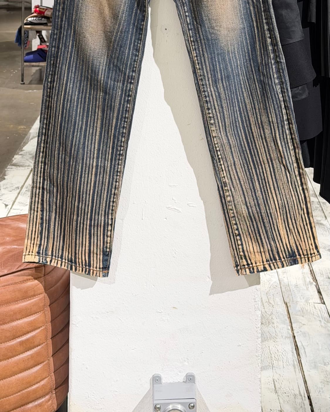 빈티지 케슨 인더스트리 스트라이프 워싱 데님 팬츠 상품이미지5