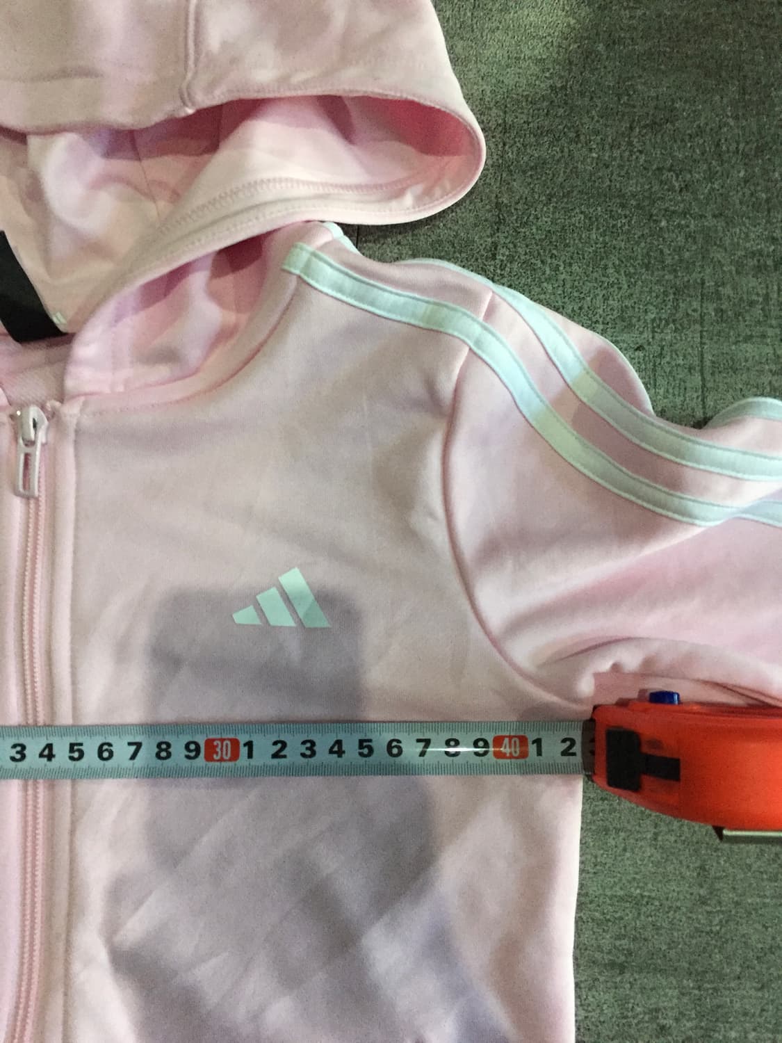 Adidas 아디다스 핀터깔y2k 딱붙핏 사이드삼선 후드집업 딸기우유 상품이미지2