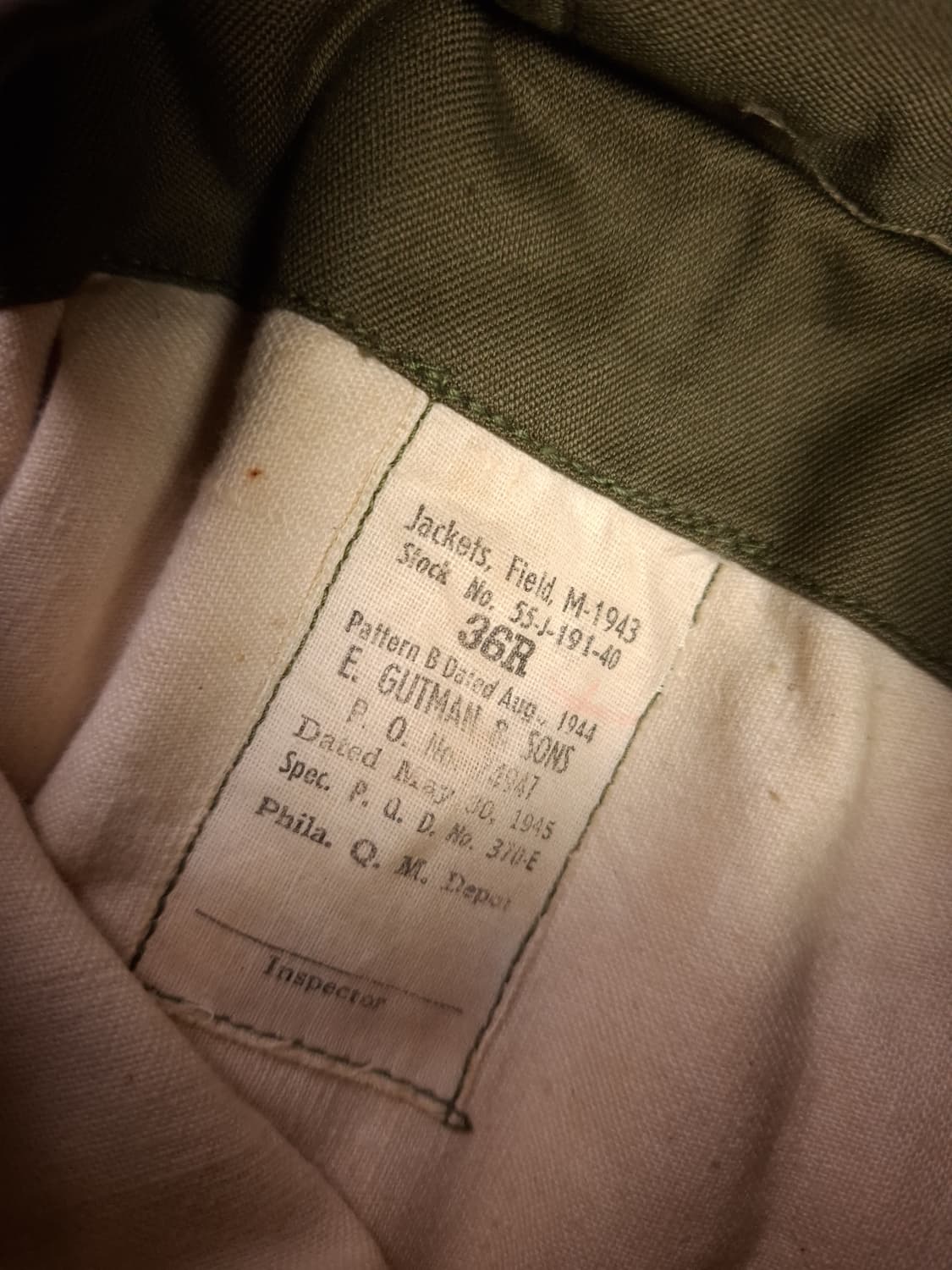 오리지날 WW2 미군 M-43 필드 야상 상품이미지4