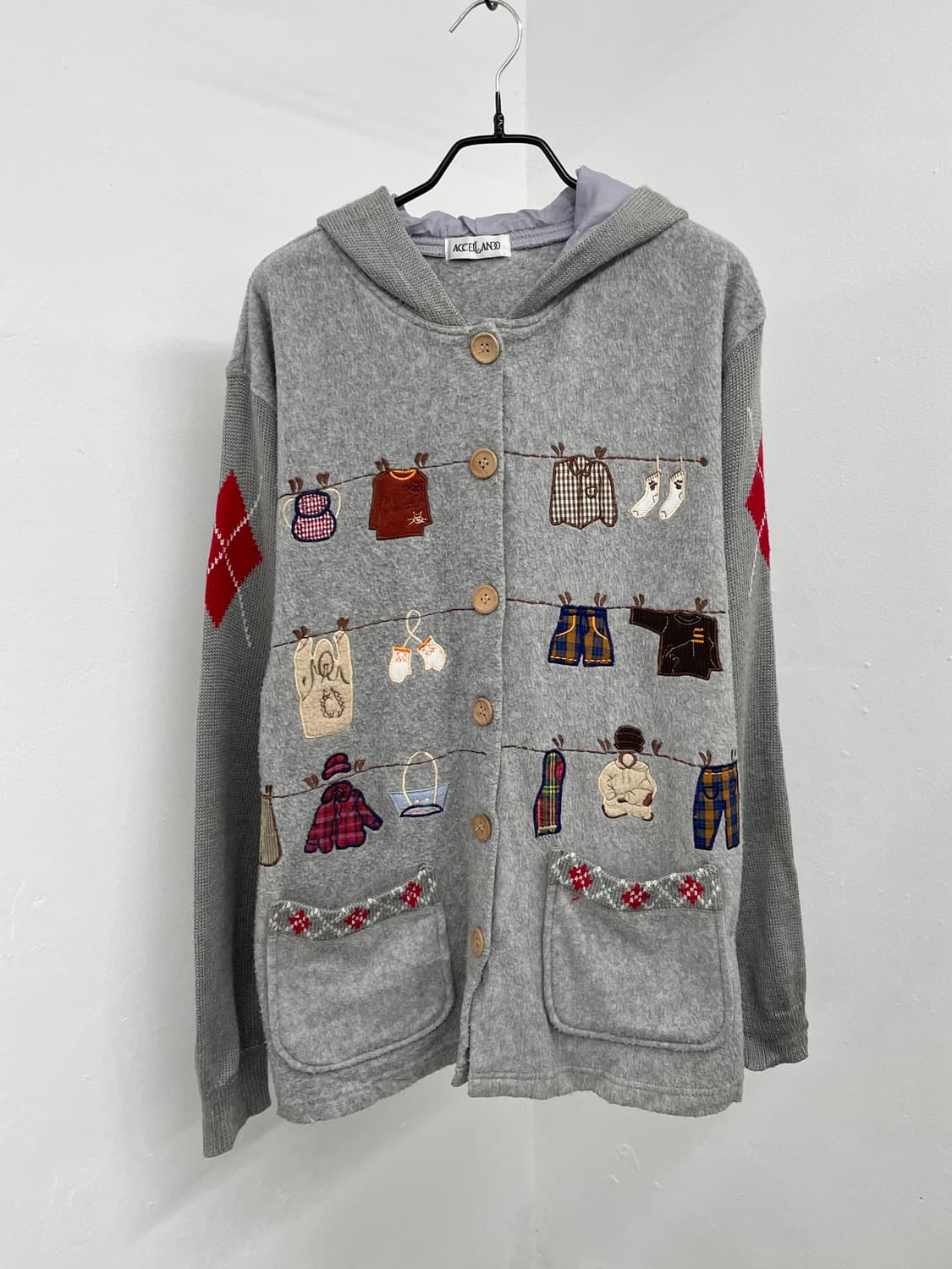 코지베어 디테일 후드 버튼 자켓  상품이미지5