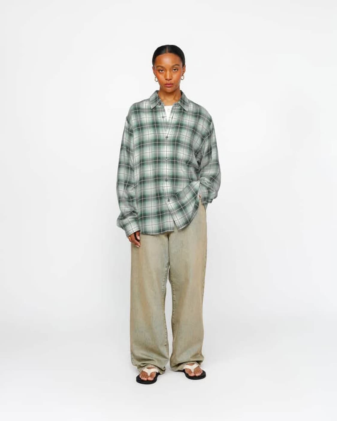 Stussy Printed Plaid Matthew Shirt Green 상품이미지3