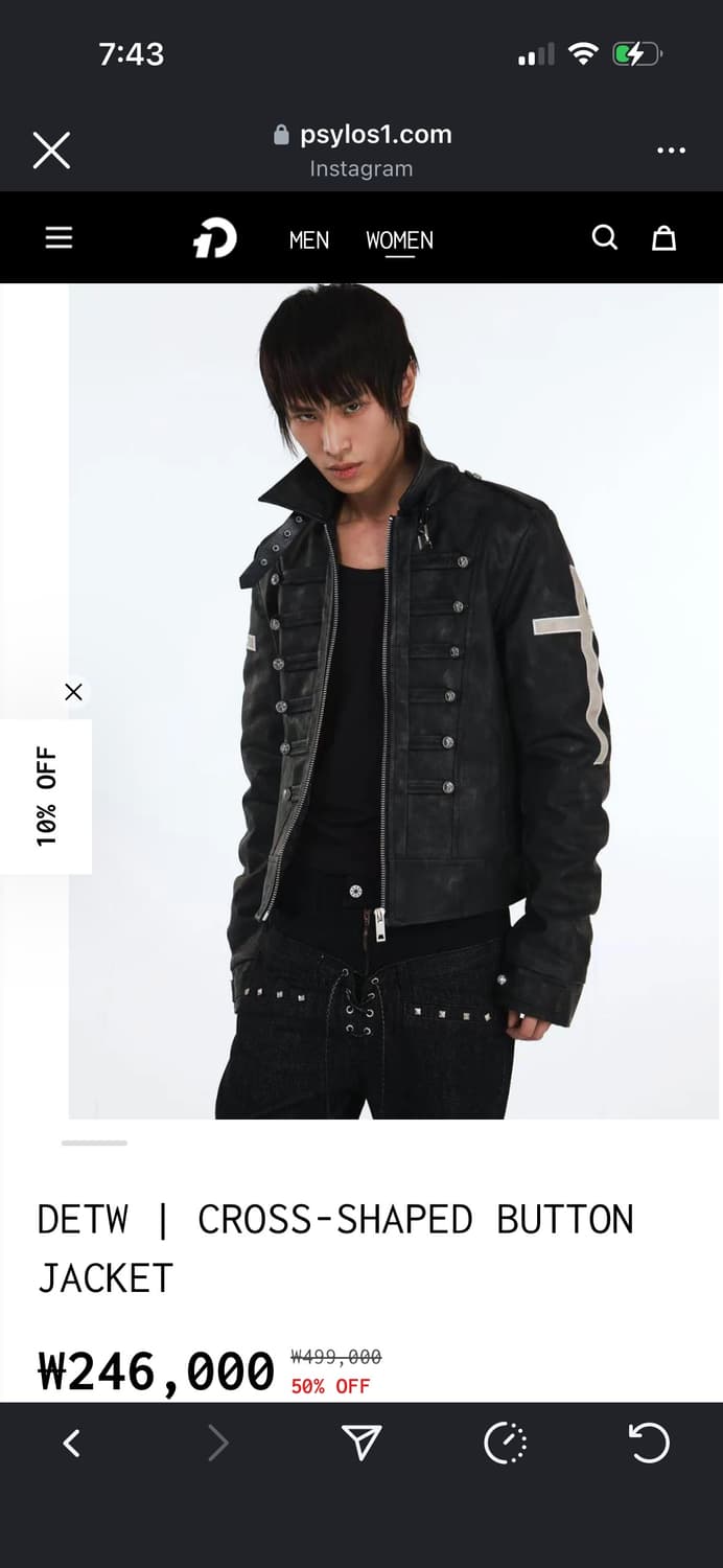 DETW 크로스 더블 버튼 블랙 자켓 나폴레옹 자켓 상품이미지3