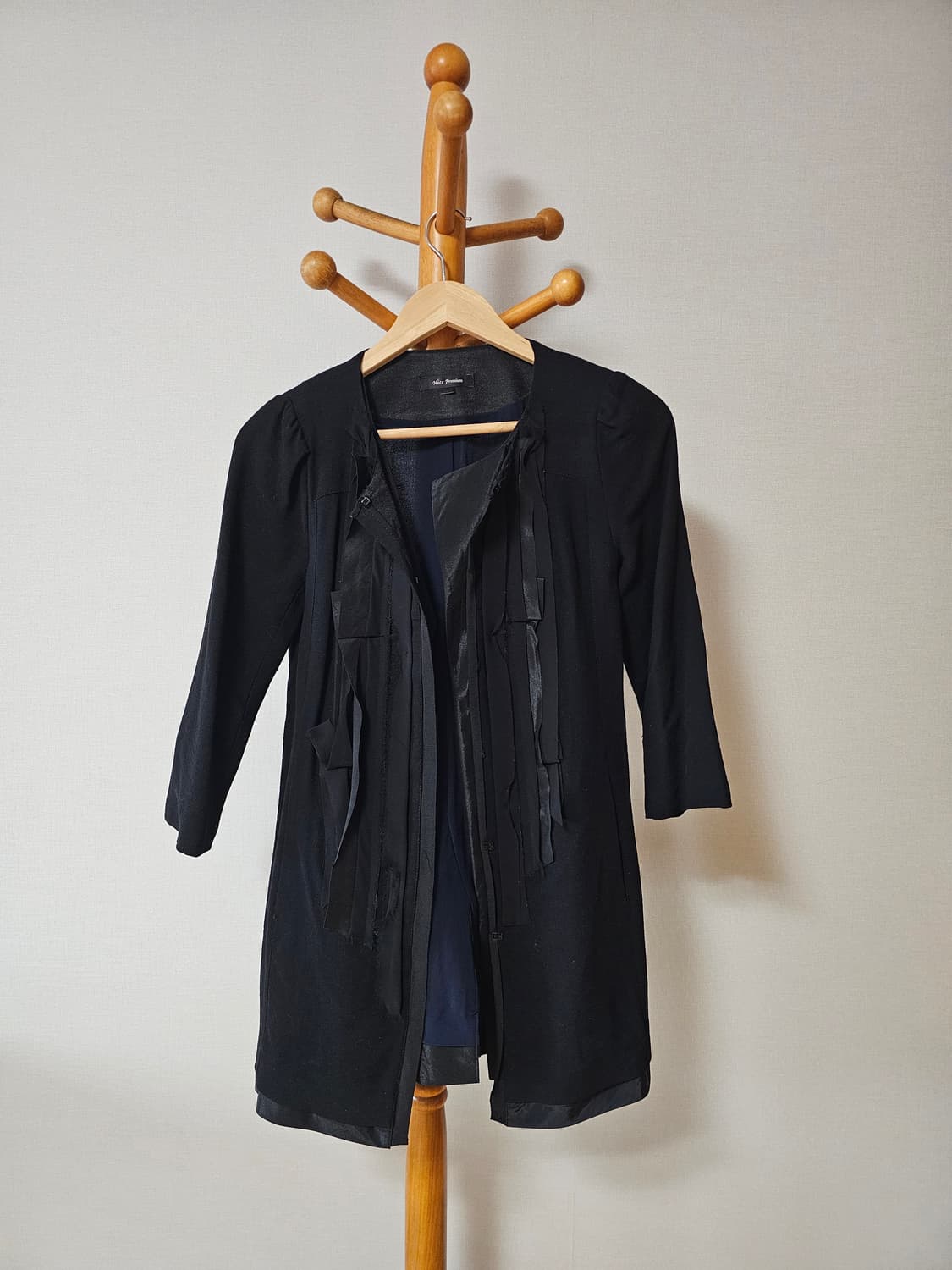 Nice Premium 나이스 프리미엄 블랙 유니크 노카라 자켓/롱가디건 상품이미지1