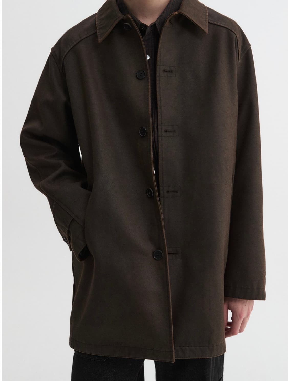 빈티지 카 코트 워시드 브라운 상품이미지4