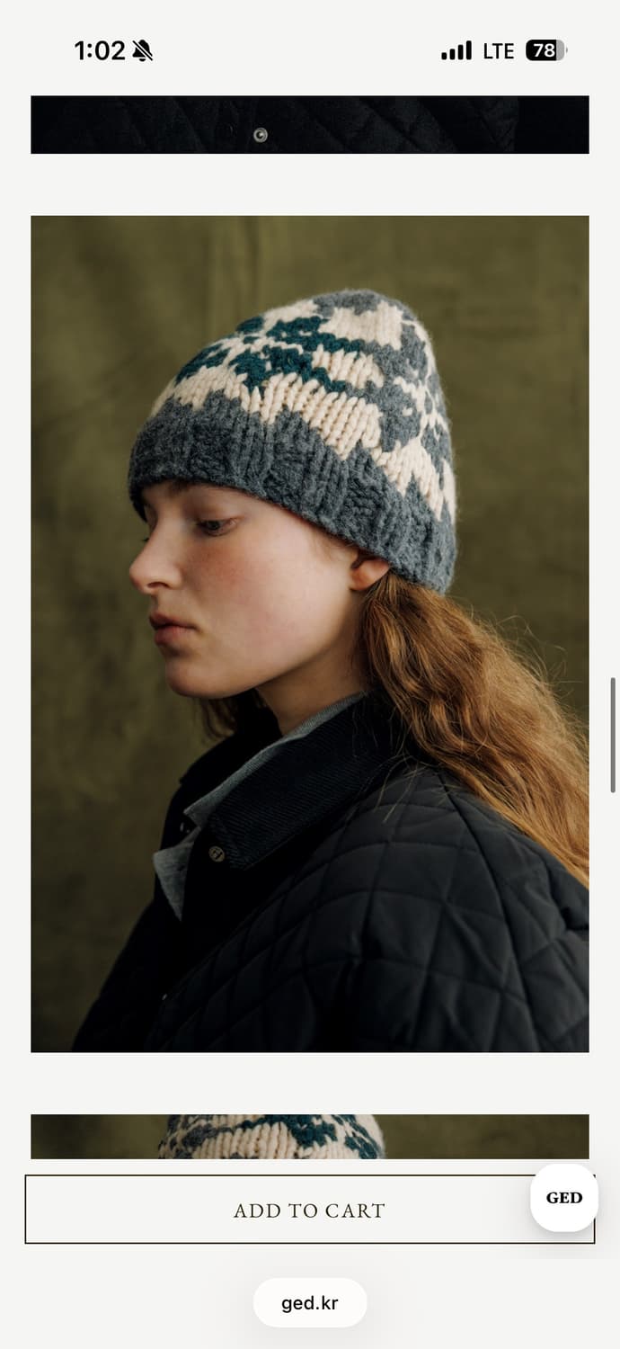 게드 ged 노르딕 비니 새상품 상품이미지3