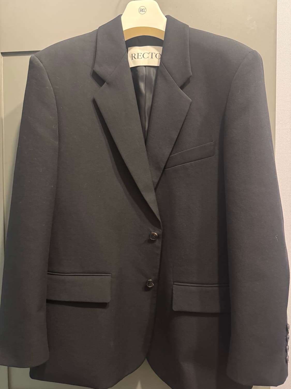 렉토 25fw 스트럭처 울 자켓 블랙 m size 상품이미지2