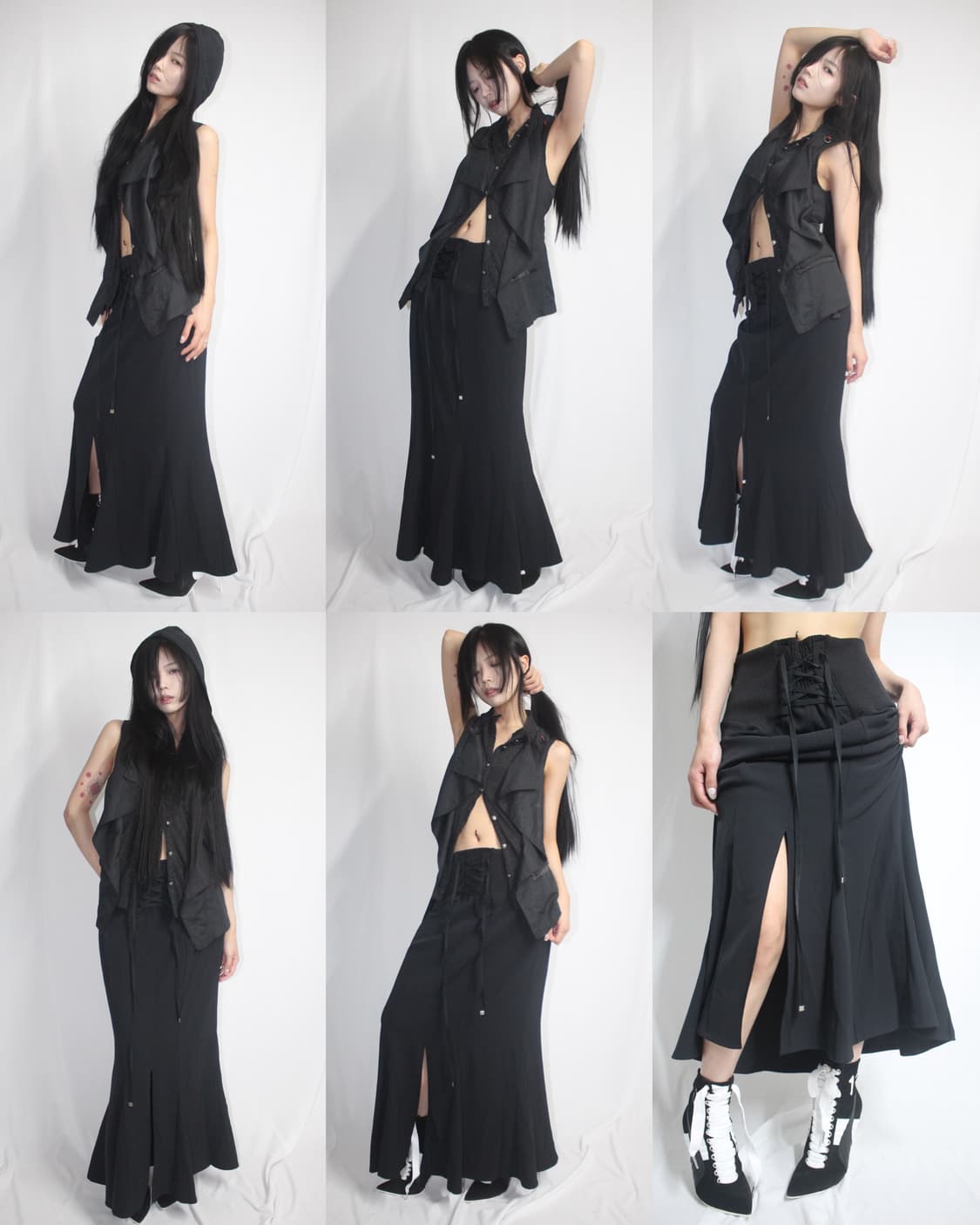 A6 double layered draped hooded vest 상품이미지10