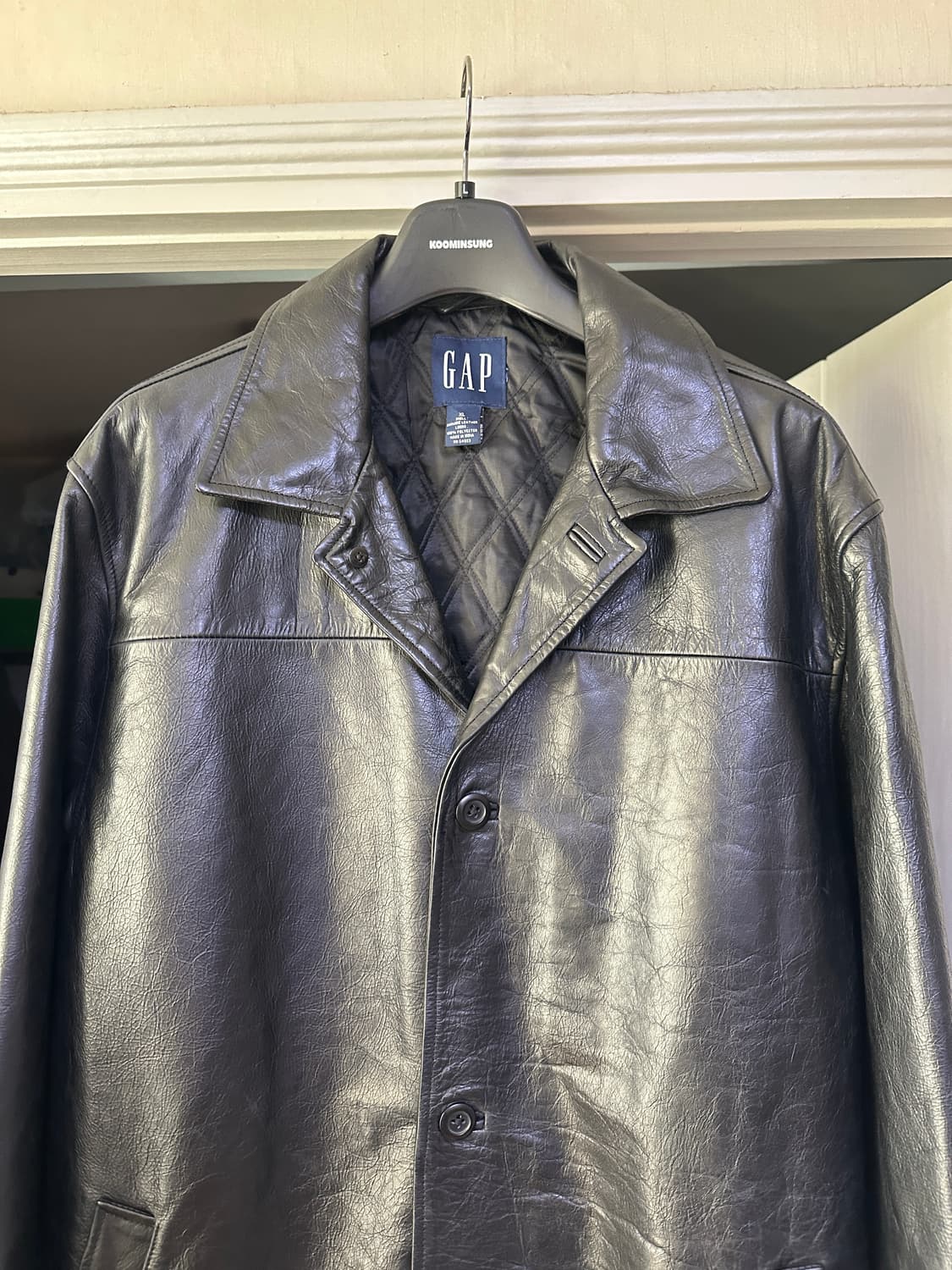 [XL] 올드갭 레더 카코트 블랙 상품이미지2