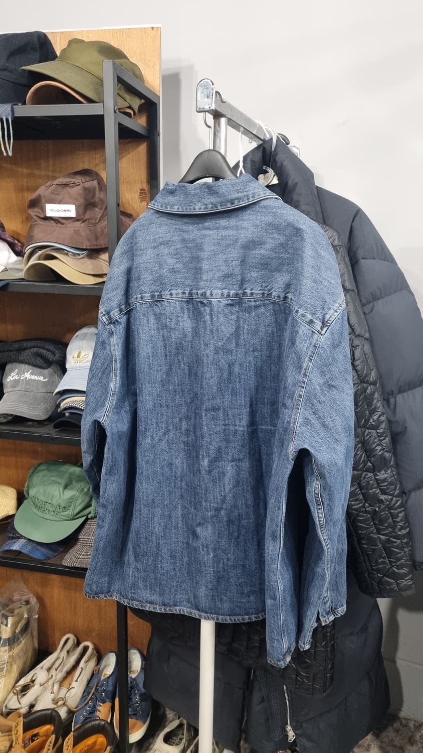 ((자라)) 헨리넥 오버핏 셔츠 (데님) xL(105~110) 상품이미지3