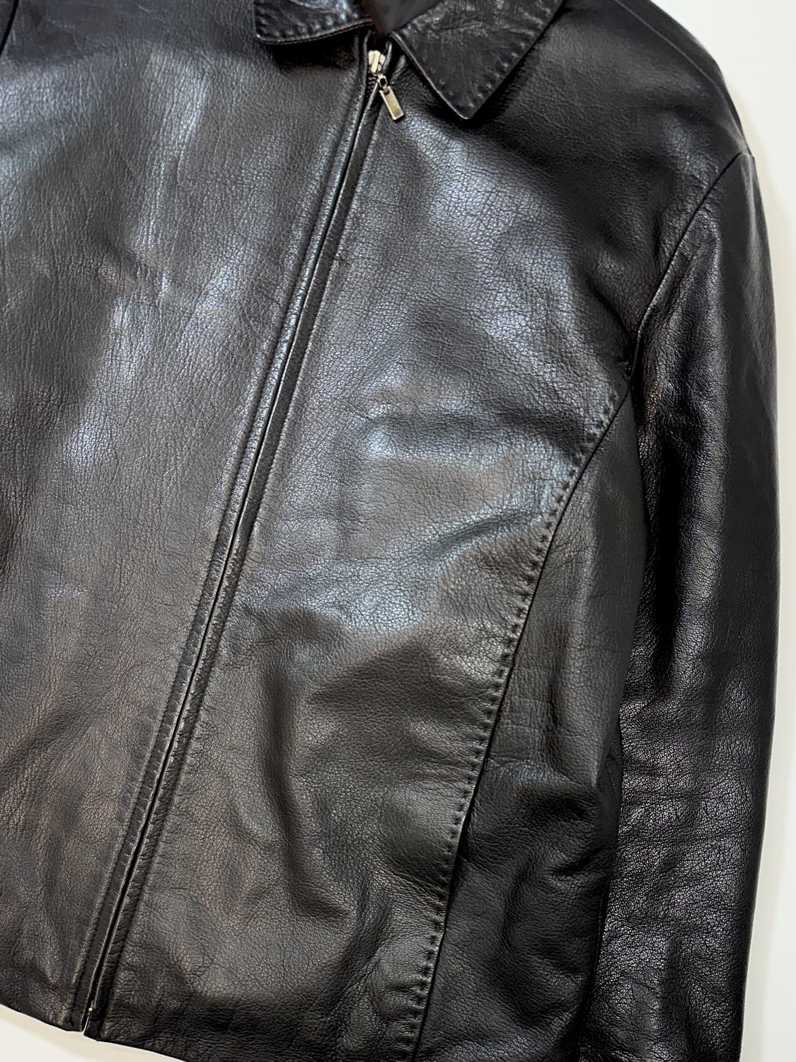 Lambskin stitch  racer jacket(실측100) 상품이미지3