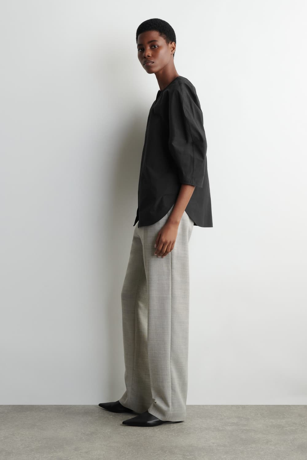 코스 스컬프처럴 피마 코튼 포플린 블라우스 상품이미지2