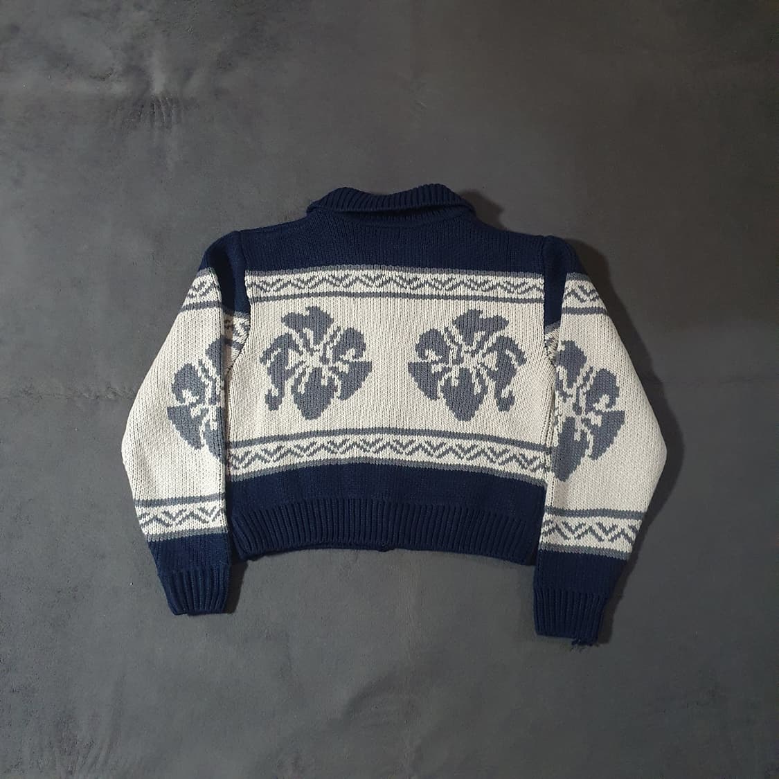 락케이크 플라워 코위찬 노르딕 가디건 네이비 상품이미지7