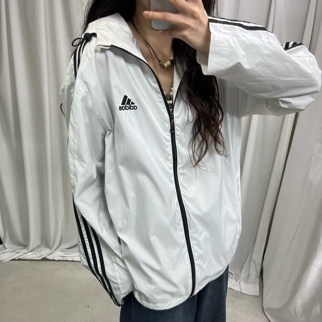 Adidas white windbreak jacket 상품이미지2