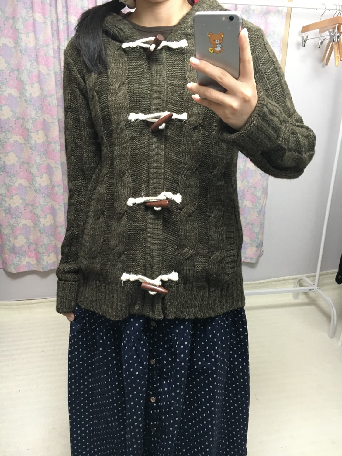 카키 브라운 떡볶이 가디건 상품이미지10