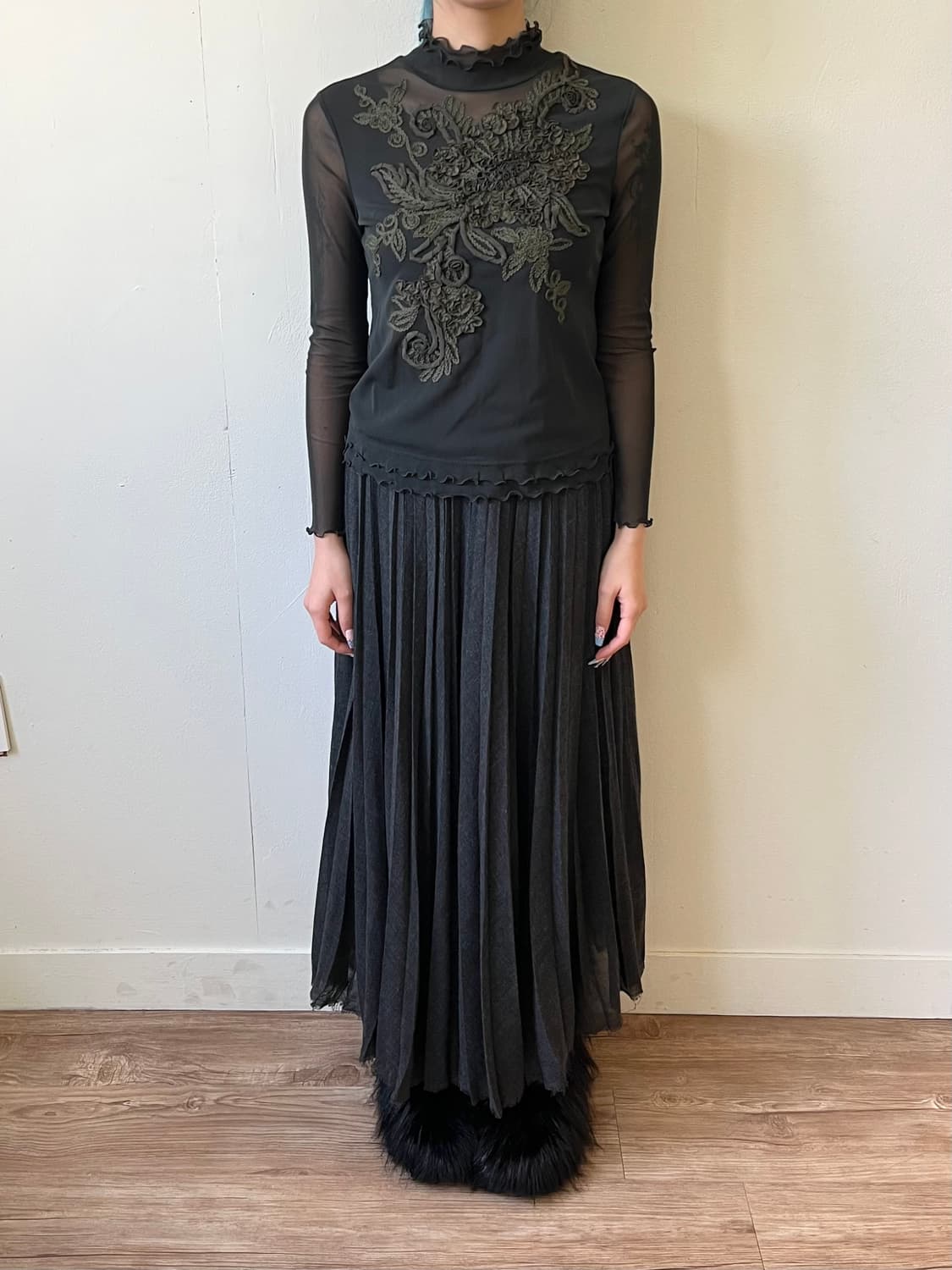 BRAHMIN 차콜 롱 스커트 상품이미지7