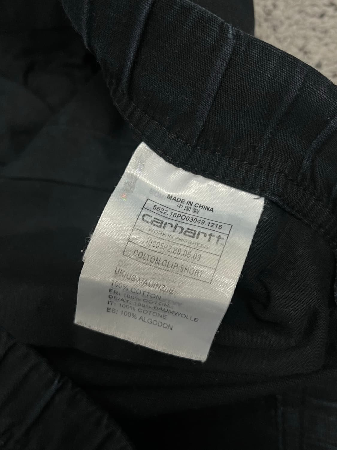 (M) 칼하트 워크 숏츠 블랙 상품이미지3