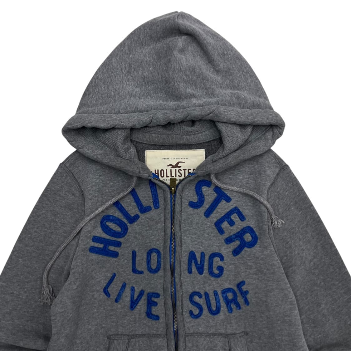 홀리스터 블루 센터로고 그레이 후드집업 S 상품이미지4