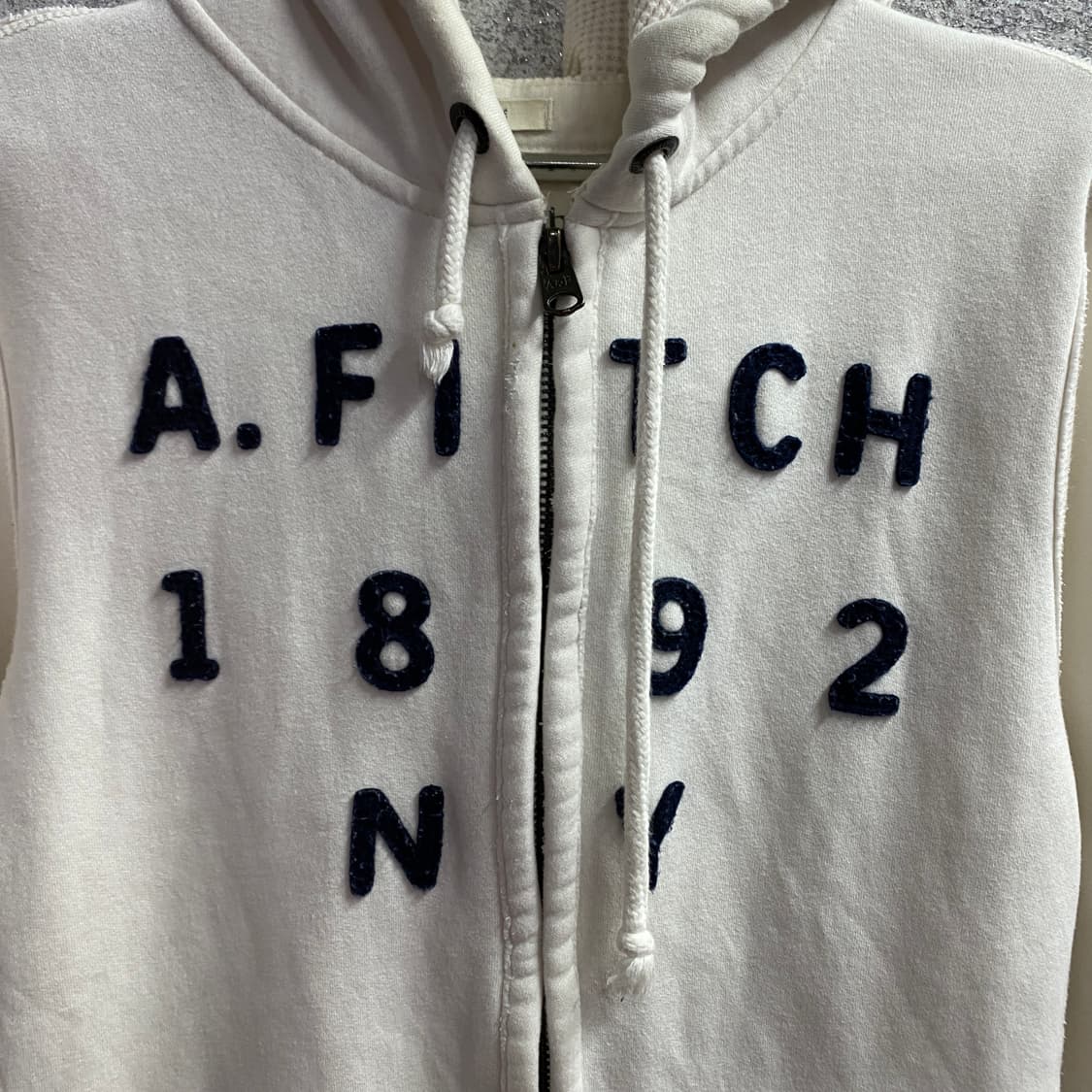 아베크롬비 y2k 아치로고 화이트 후드집업 B4698 상품이미지3