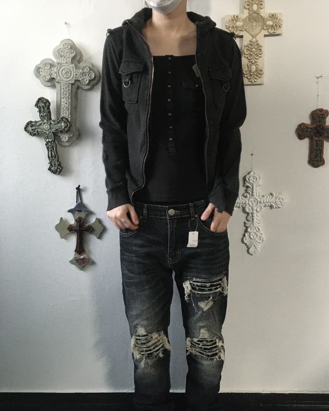 Pocket point high neck hood zip up 상품이미지6