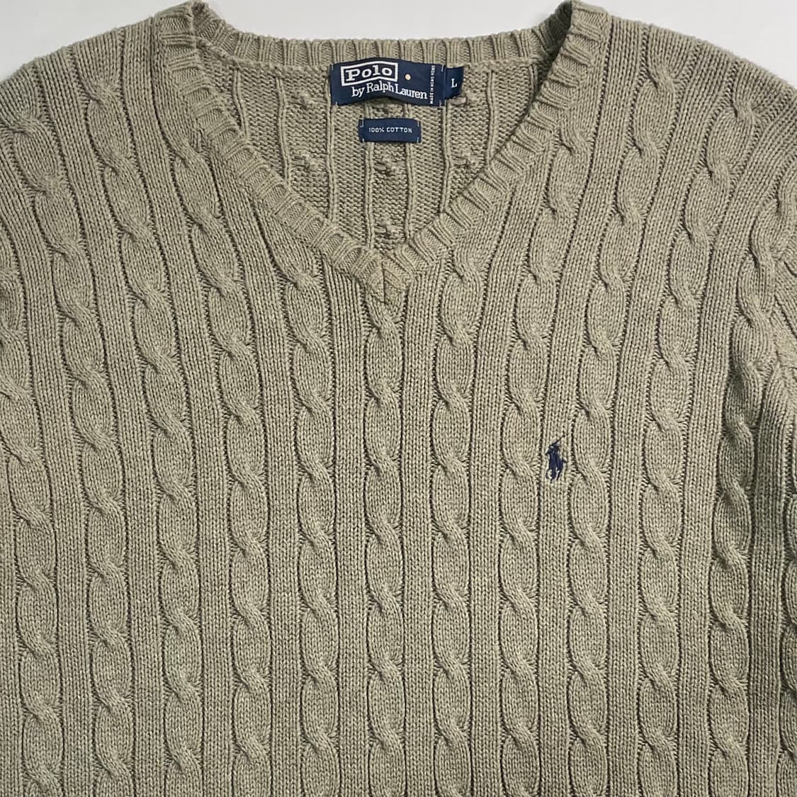 폴로 랄프로렌 카키 케이블 니트  상품이미지2