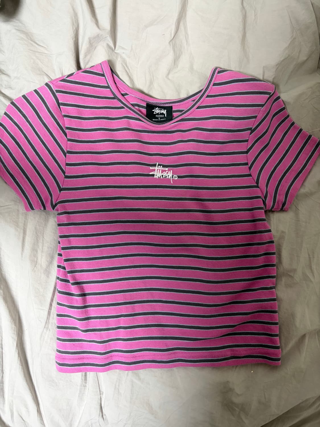 스투시 스트라이프 크롭 티셔츠 상품이미지4