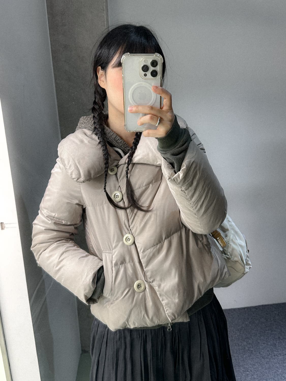 kumijyoku grayish beige down jacket 상품이미지1
