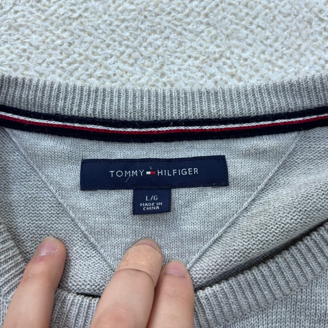 L 타미힐피거 스몰로고 맨투맨 티셔츠 0427E 상품이미지3