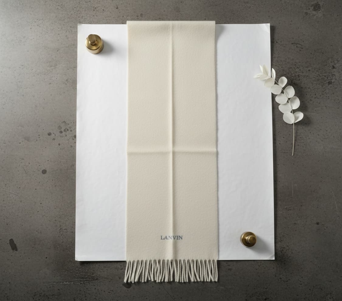 LANVIN 랑방 아이보리 램스울 머플러 상품이미지5