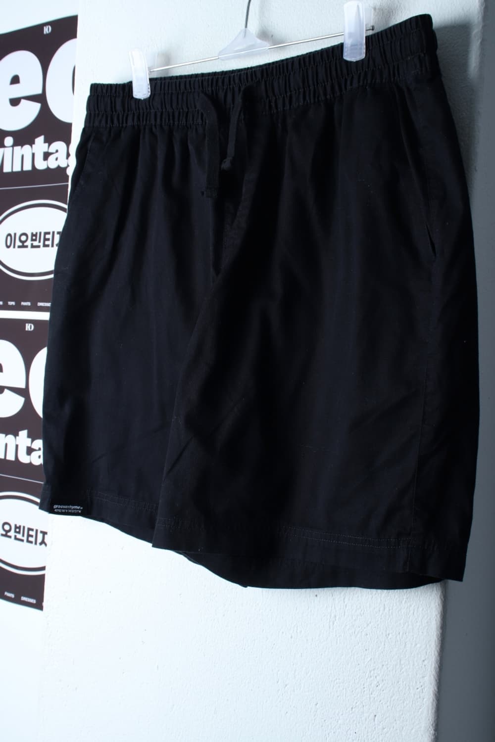 (L-XL) 그루브라임 반바지 팬츠 밴딩 무지 블랙-P9872 상품이미지1