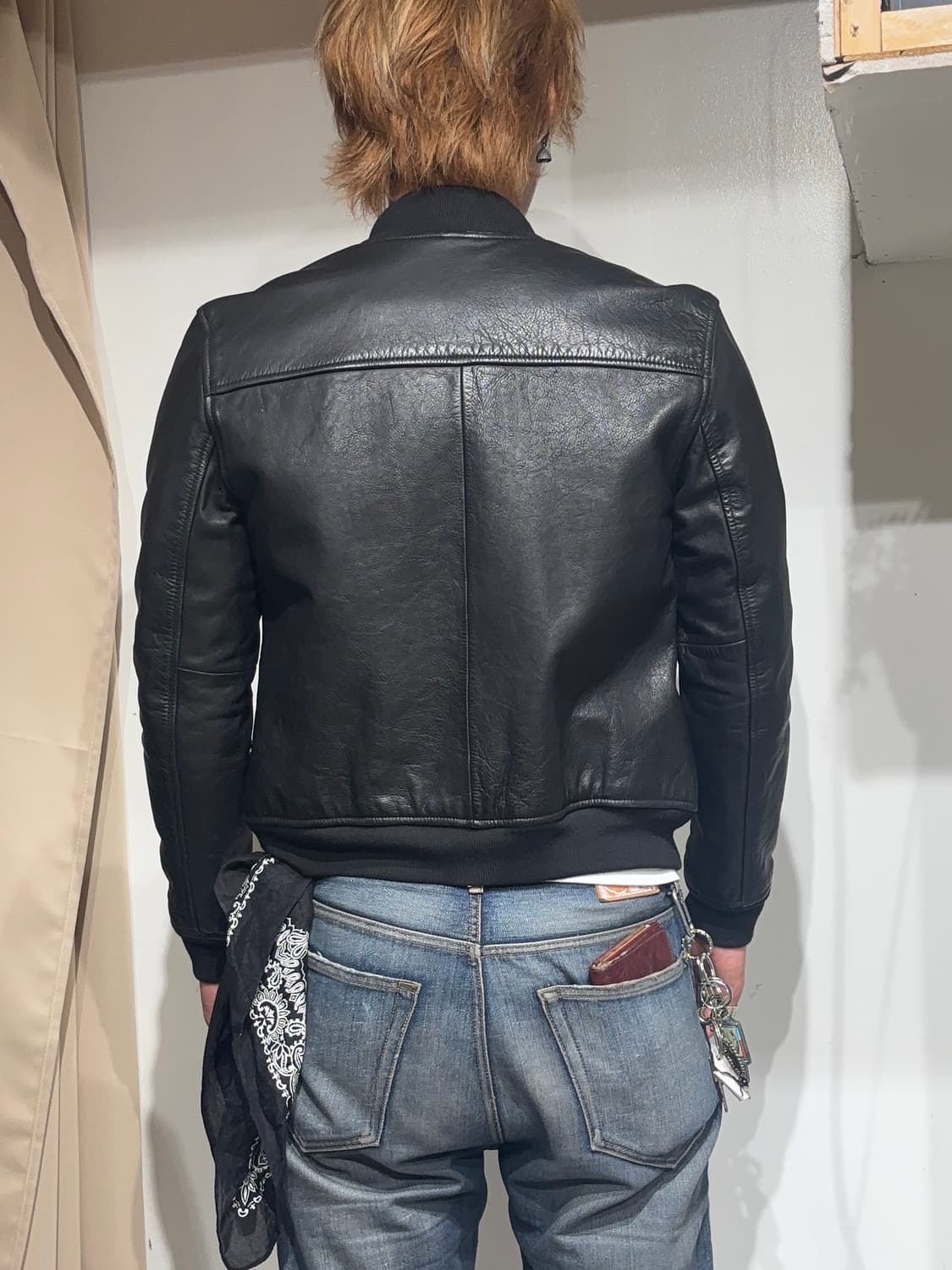 90sGAP Cow Leather Varsity Bomber Jacket 상품이미지2
