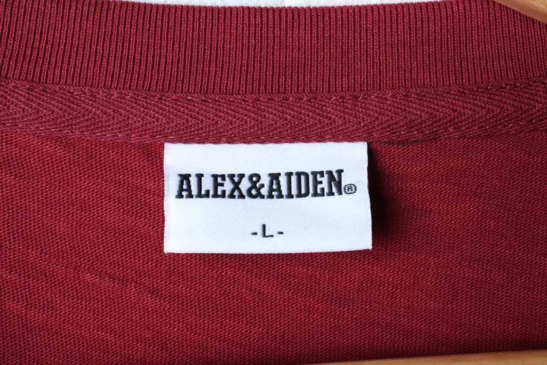 (L-XL) 알렉스앤에이든 반팔 티셔츠 발포나염 버건디-H32468 상품이미지6
