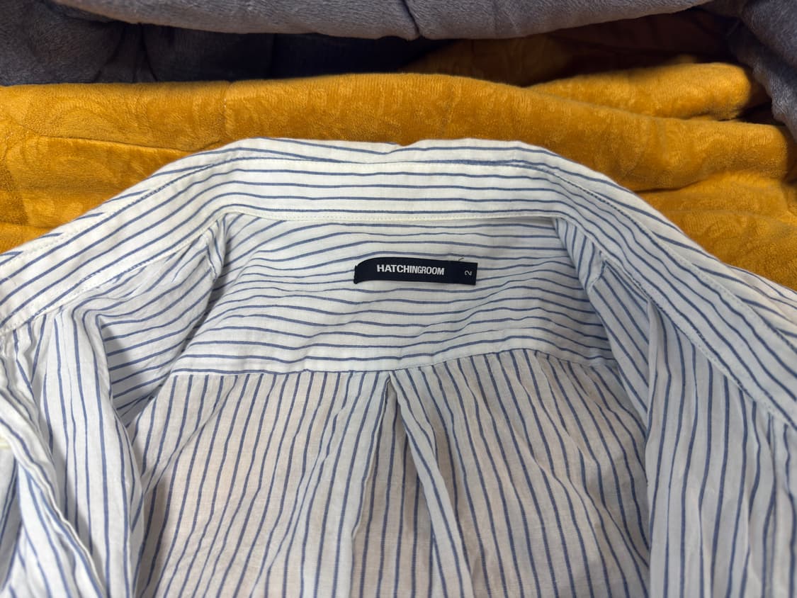 [2] 해칭룸 클래식 셔츠 셔링 스트라이프 화이트블루 상품이미지2