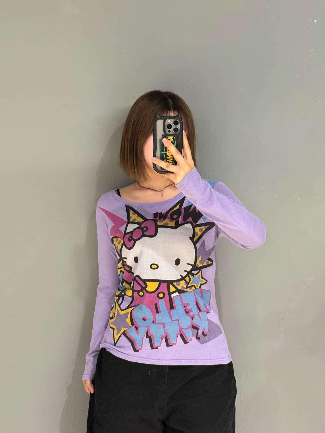 Hello kitty kitsch printing long sleeve 상품이미지2