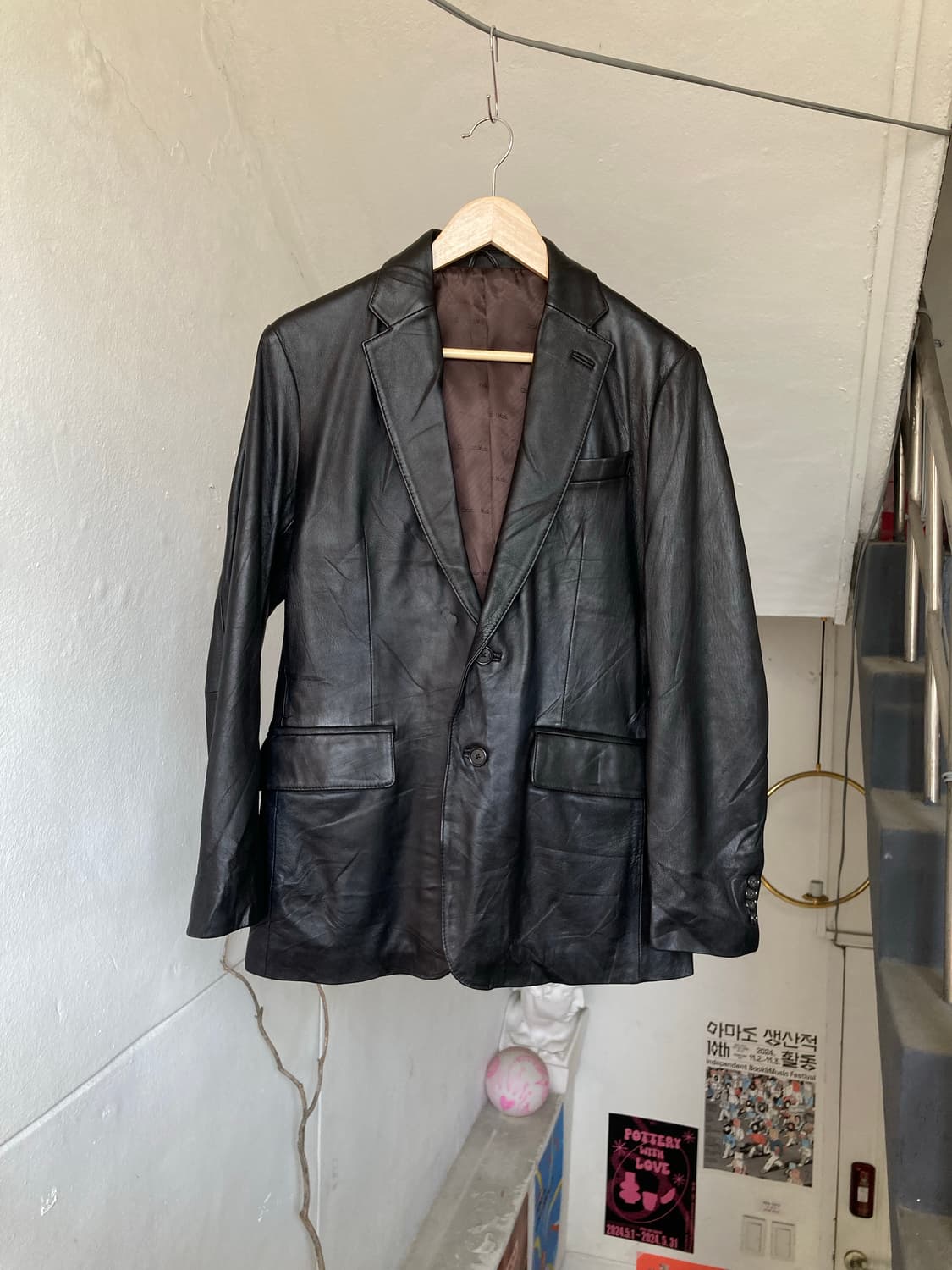 소가죽 싱글 투버튼 리얼 레더 자켓 상품이미지1